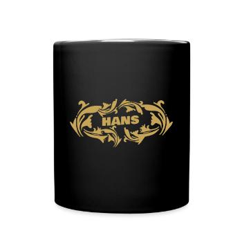 Hans d’or - Mug uni - noir - Devant