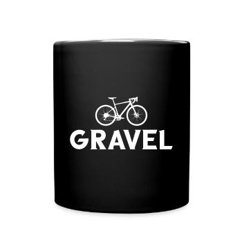 Gravel Bike Fahrrad Radfahrer Radfahrerin - Tasse einfarbig - Schwarz - Vorne