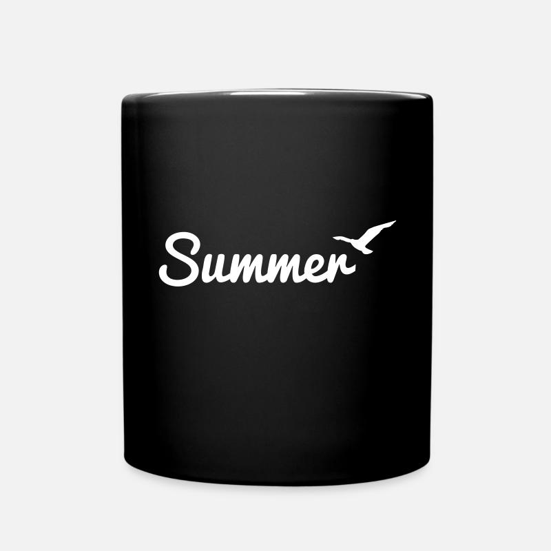 Summer Schriftzug mit Möwe - Tasse einfarbig - Schwarz