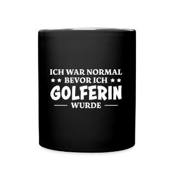 Golferin Minigolf Golf Spruch Golferin Geschenk - Tasse einfarbig - Schwarz - Vorne