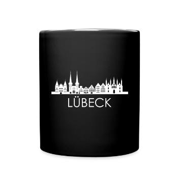 La ville de Lübeck Skyline Allemagne - Mug uni - noir - Devant