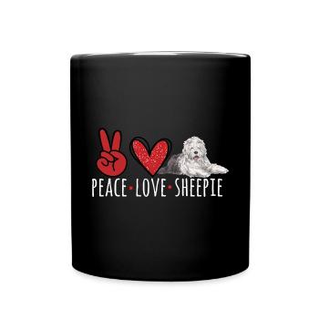 Old English Sheepdog Sheepie Bobtail - Full Colour Mug - black - Front