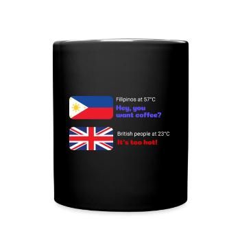 Hey, du willst Kaffeedesign für stolze Pinoys - Tasse einfarbig - Schwarz - Vorne