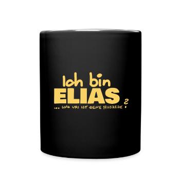 Ausrede für Elias Elias Namenschild - Tasse einfarbig - Schwarz - Vorne