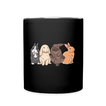 Süße Kaninchen Design für Hasen Besitzer - Tasse einfarbig - Schwarz - Vorne