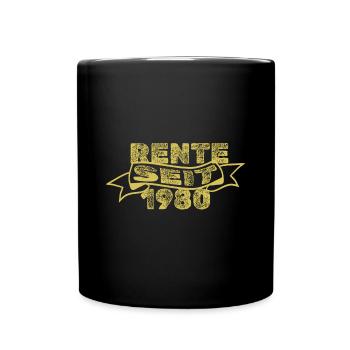 Jahr 1980 - Tasse einfarbig - Schwarz - Vorne