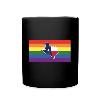 Texas Map Pride Flag Design pour Proud LGBT + - Mug uni - noir - Devant