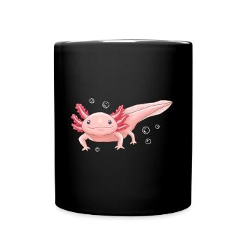 Rosa Unterwasser-Axolotl-Design für Axolotl Fans - Tasse einfarbig - Schwarz - Vorne