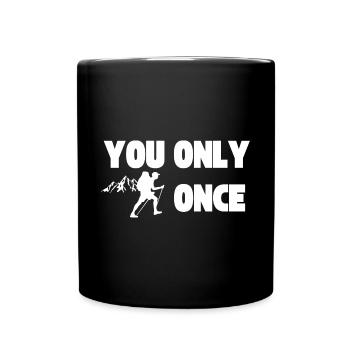 YOLO - You Only Live Once - Hiking - Full Colour Mug - black - Front