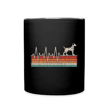 Dalmatian heartbeat - Full Colour Mug - black - Front