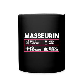 Physiotherapeutin Massage Masseurin - Tasse einfarbig - Schwarz - Vorne