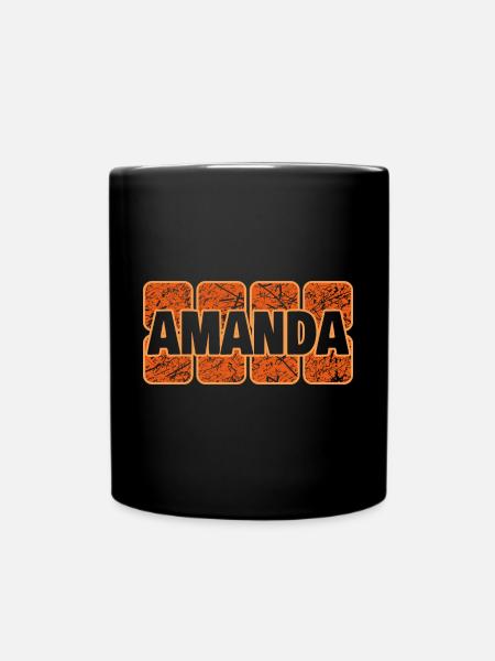 Amanda als Vorname - Tasse einfarbig - Schwarz