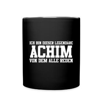 Achim Name Design - Tasse einfarbig - Schwarz - Vorne