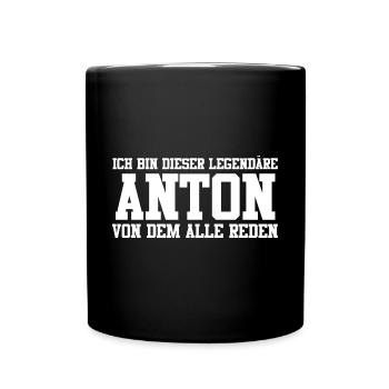 Anton Name Design - Tasse einfarbig - Schwarz - Vorne