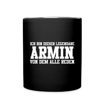 Armin Name Design - Tasse einfarbig - Schwarz - Vorne