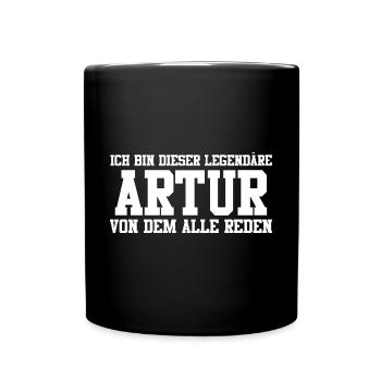 Artur Name Design - Tasse einfarbig - Schwarz - Vorne