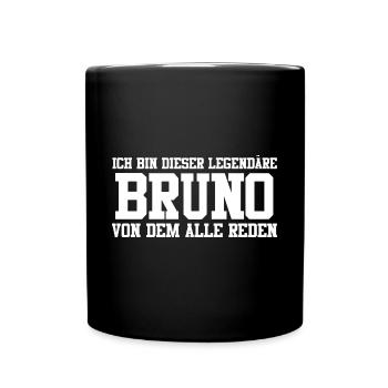 Bruno Name Design - Tasse einfarbig - Schwarz - Vorne