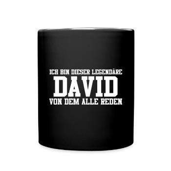 David Name Design - Tasse einfarbig - Schwarz - Vorne