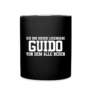 Guido Name Design - Tasse einfarbig - Schwarz - Vorne