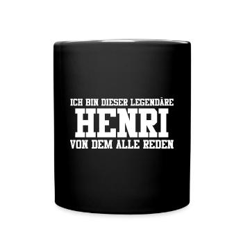 Henri Name Design - Tasse einfarbig - Schwarz - Vorne