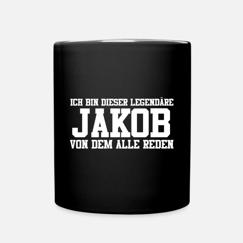 Jakob Name Design - Tasse einfarbig - Schwarz