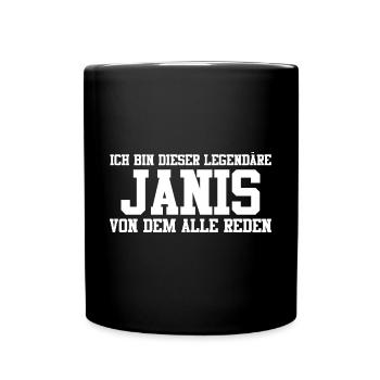 Janis Name Design - Tasse einfarbig - Schwarz - Vorne