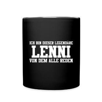 Lenni Name Design - Tasse einfarbig - Schwarz - Vorne