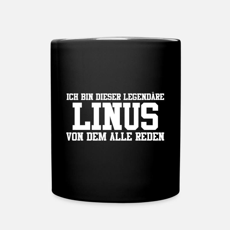 Linus Name Design - Tasse einfarbig - Schwarz