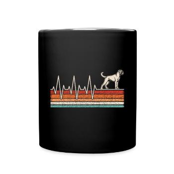 Boxer Herzschlag - Tasse einfarbig - Schwarz - Vorne
