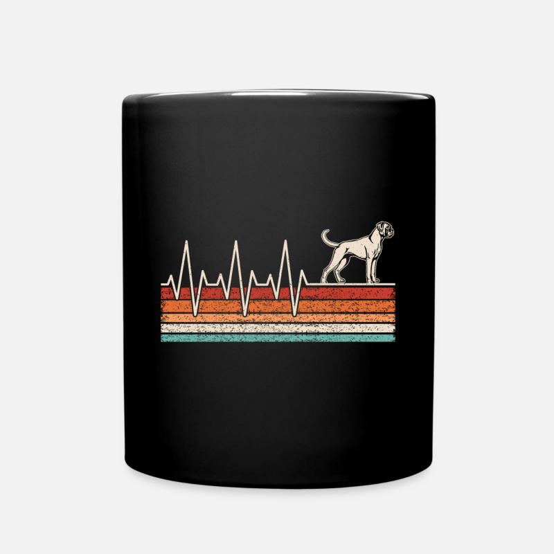 Boxer Herzschlag - Tasse einfarbig - Schwarz
