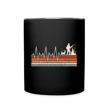 Jäger Herzschlag Jagd - Tasse einfarbig - Schwarz - Vorne