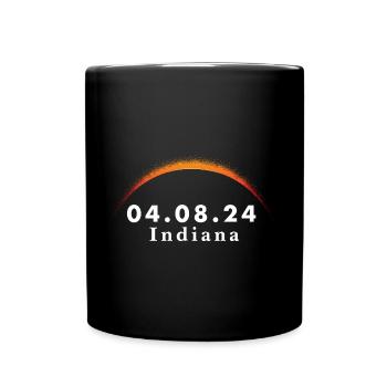 Trajectoire de l’éclipse solaire totale de la totalité Indiana - Mug uni - noir - Devant