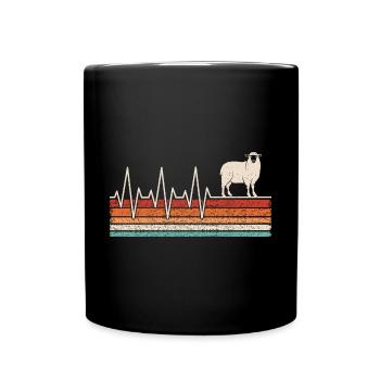 Sheep Heartbeat - Full Colour Mug - black - Front