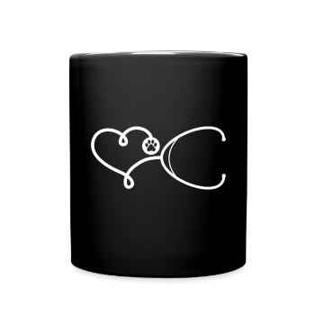 Veterinarian with heart - stethoscope - Full Colour Mug - black - Front