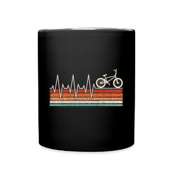 BMX Mountainbike Herzschlag BMX MTB - Tasse einfarbig - Schwarz - Vorne