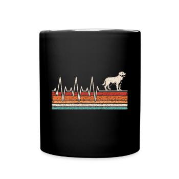 Labrador Herzschlag - Tasse einfarbig - Schwarz - Vorne
