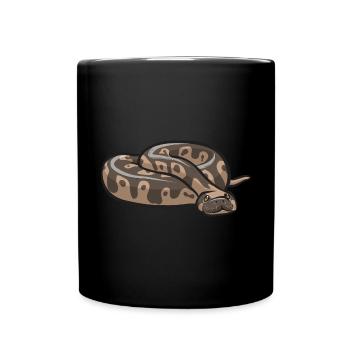 Ball Python Schlange Königspython - Tasse einfarbig - Schwarz - Vorne