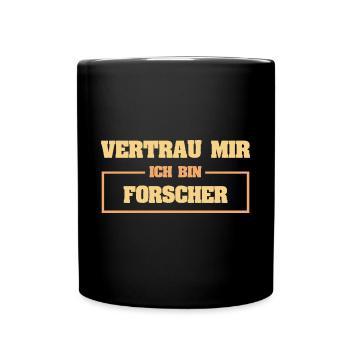 Lustig Forscher - Tasse einfarbig - Schwarz - Vorne