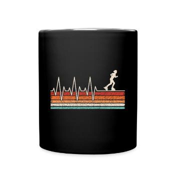Inlineskater Herzschlag - Tasse einfarbig - Schwarz - Vorne