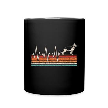 German Shepherd Heartbeat - Full Colour Mug - black - Front