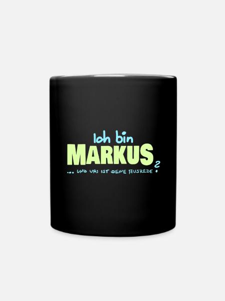 Geschenk für Markus - Tasse einfarbig - Schwarz
