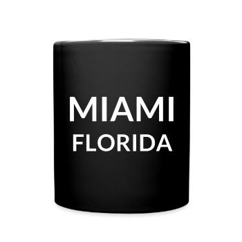 Miami, Floride, États-Unis - Mug uni - noir - Devant