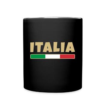 Italien, italienische Flagge - Tasse einfarbig - Schwarz - Vorne