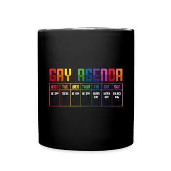 LGBT Agenda gay Transgenre Lesbienne Arc-en-ciel Gay - Mug uni - noir - Devant