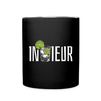 Gin Ingenieur - In Gin ieur - Wortspiel - Tasse einfarbig - Schwarz - Vorne