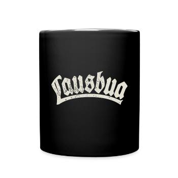 Lausbua - Festzelt, Bier und Gaudi - Tasse einfarbig - Schwarz - Vorne