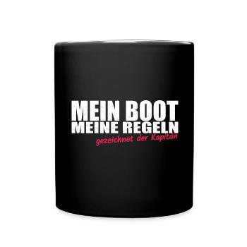 Kapitän Boot Schiff Geschenk - Tasse einfarbig - Schwarz - Vorne