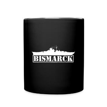 Battleship Bismarck ship white navy - Full Colour Mug - black - Front