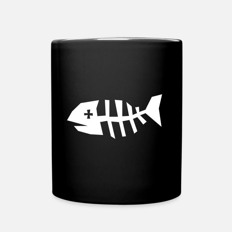 Fish bone skeleton - Full Colour Mug - black