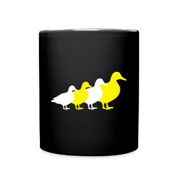 duck family silhouette - Full Colour Mug - black - Front